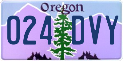OR license plate 024DVY