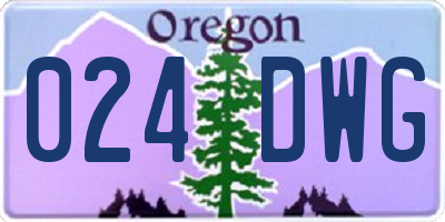 OR license plate 024DWG