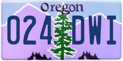 OR license plate 024DWI