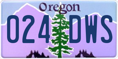 OR license plate 024DWS