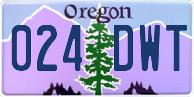 OR license plate 024DWT