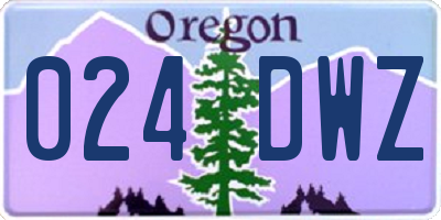 OR license plate 024DWZ