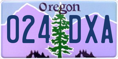 OR license plate 024DXA