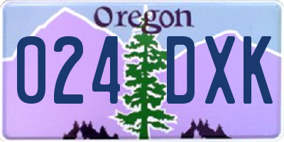 OR license plate 024DXK