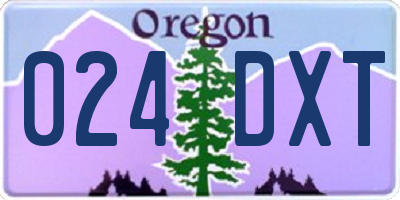 OR license plate 024DXT