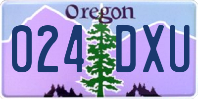 OR license plate 024DXU