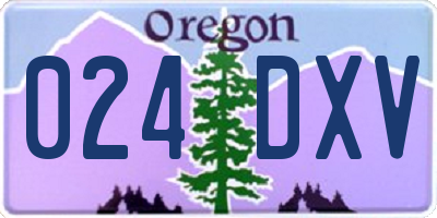 OR license plate 024DXV