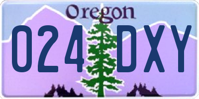 OR license plate 024DXY