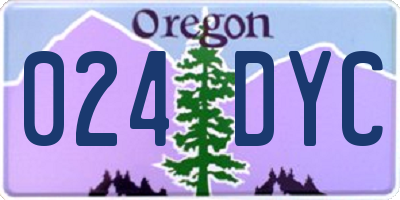 OR license plate 024DYC