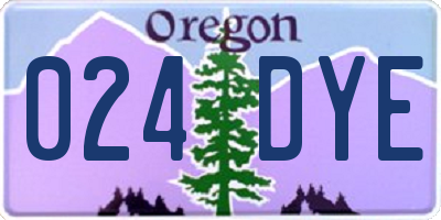 OR license plate 024DYE