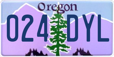 OR license plate 024DYL