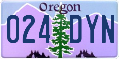 OR license plate 024DYN