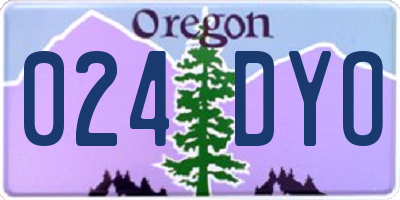 OR license plate 024DYO