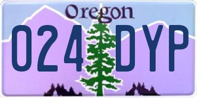 OR license plate 024DYP