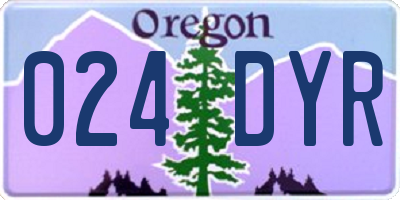 OR license plate 024DYR