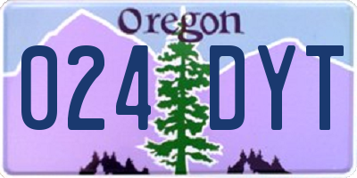 OR license plate 024DYT