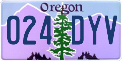 OR license plate 024DYV