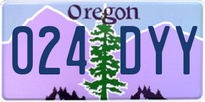 OR license plate 024DYY