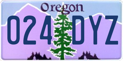 OR license plate 024DYZ