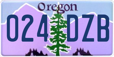 OR license plate 024DZB