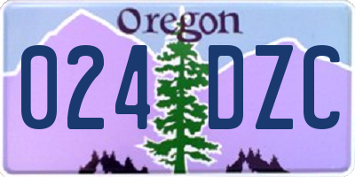 OR license plate 024DZC