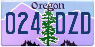 OR license plate 024DZD