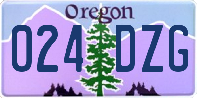 OR license plate 024DZG
