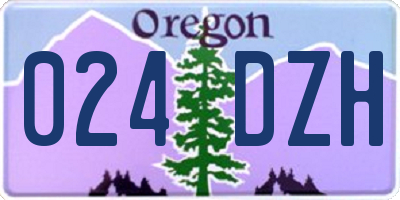 OR license plate 024DZH