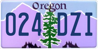 OR license plate 024DZI
