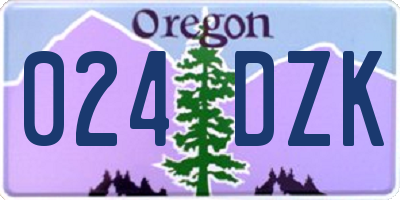 OR license plate 024DZK