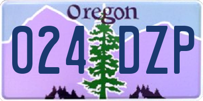 OR license plate 024DZP