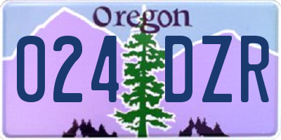 OR license plate 024DZR