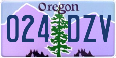 OR license plate 024DZV