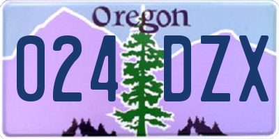 OR license plate 024DZX