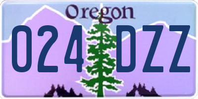 OR license plate 024DZZ