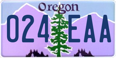 OR license plate 024EAA