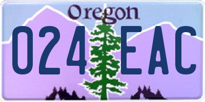 OR license plate 024EAC