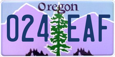 OR license plate 024EAF
