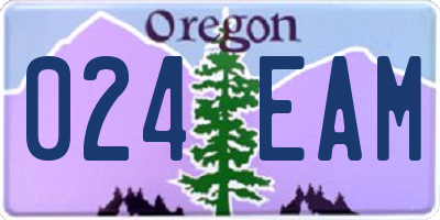 OR license plate 024EAM