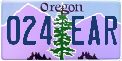 OR license plate 024EAR