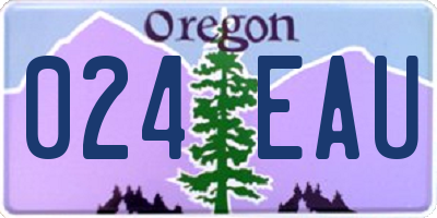 OR license plate 024EAU