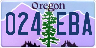 OR license plate 024EBA