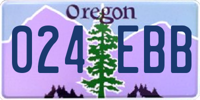 OR license plate 024EBB