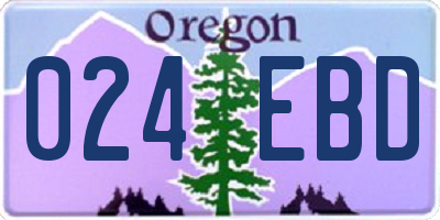 OR license plate 024EBD
