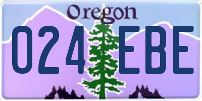 OR license plate 024EBE