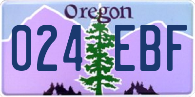 OR license plate 024EBF