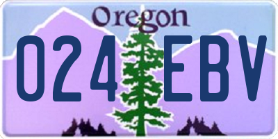OR license plate 024EBV