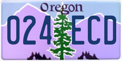 OR license plate 024ECD