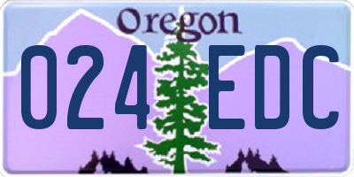 OR license plate 024EDC