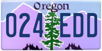 OR license plate 024EDD